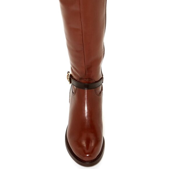 Catherine Malandrino New MILA Leather RIDING Tall BOOTS Brown/Black Women's 10 - Picture 6 of 16